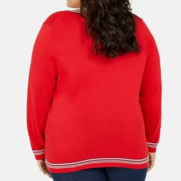 Tommy Hilfiger Red Cotton Light Weight Sweater - Picture 2 of 7